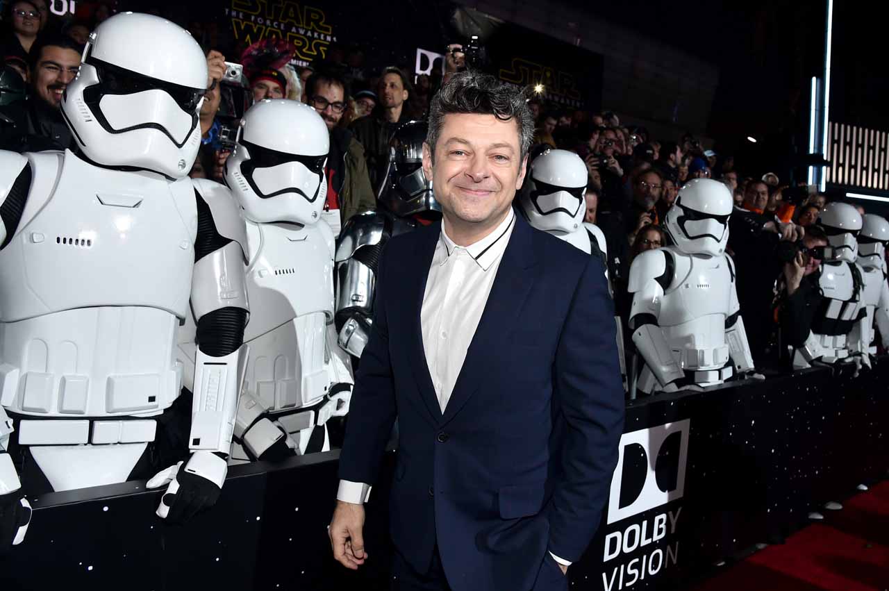 HOLLYWOOD, CA - DECEMBER 14:  Actor Andy Serkis attends the World Premiere of ?Star Wars: The Force Awakens? at the Dolby, El Capitan, and TCL Theatres on December 14, 2015 in Hollywood, California.  (Photo by Alberto E. Rodriguez/Getty Images for Disney) *** Local Caption *** Andy Serkis