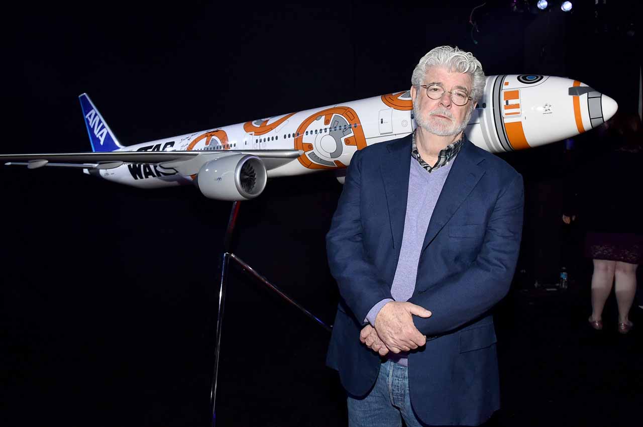 HOLLYWOOD, CA - DECEMBER 14:  Director George Lucas attends the World Premiere of ?Star Wars: The Force Awakens? at the Dolby, El Capitan, and TCL Theatres on December 14, 2015 in Hollywood, California.  (Photo by Mike Windle/Getty Images for Disney) *** Local Caption *** George Lucas