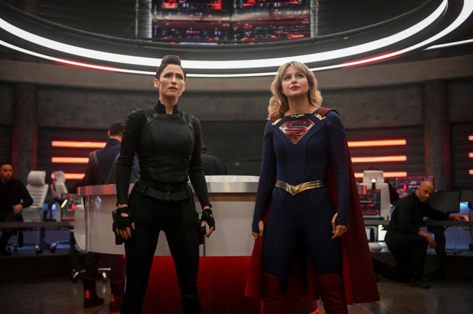 Chyler Leigh as Alex Danvers and Melissa Benoist as Kara/Supergirl