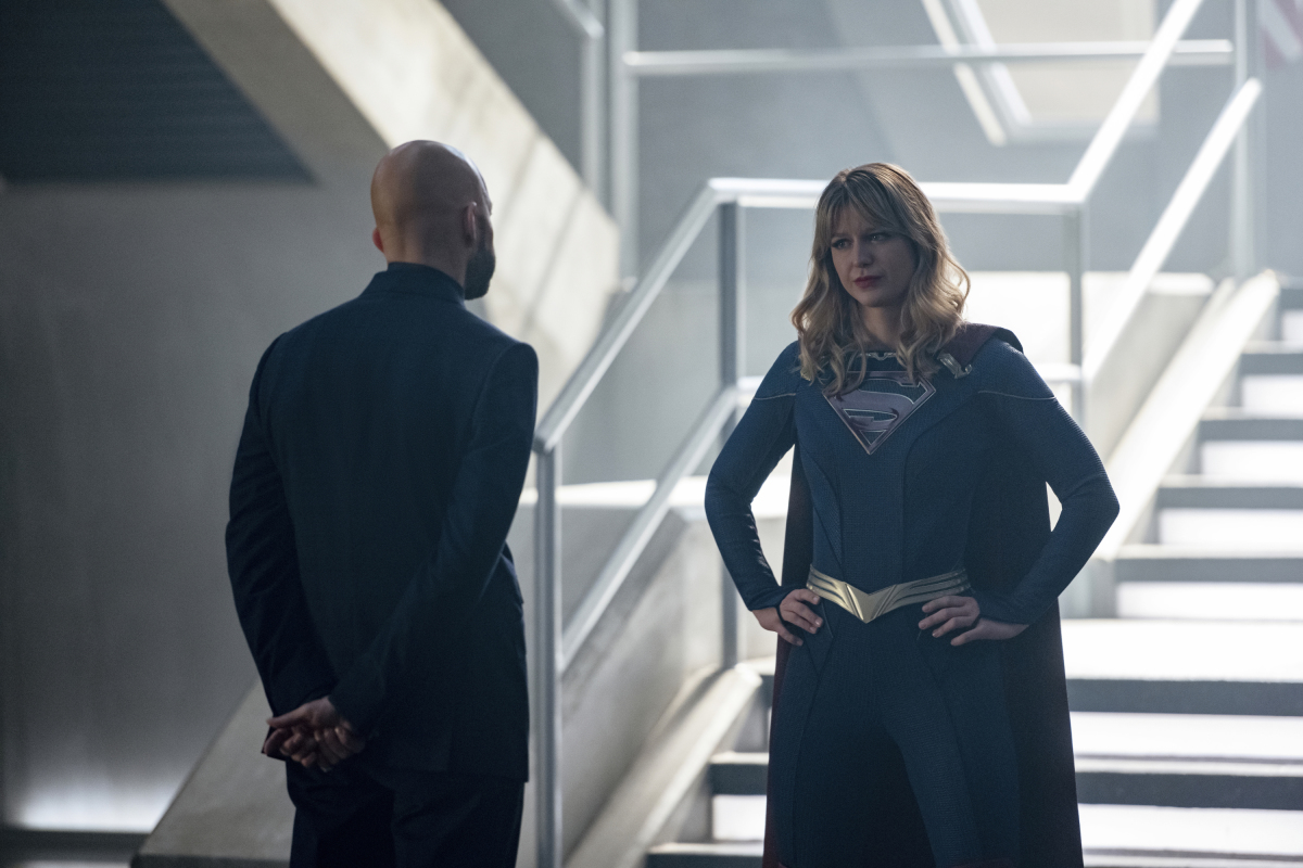 Jon Cryer as Lex Luthor and Melissa Benoist as Kara/Supergirl