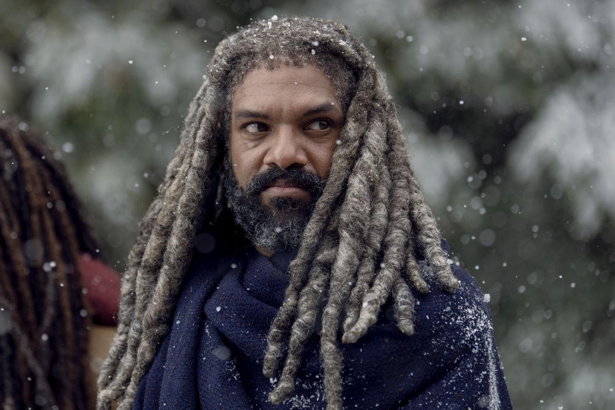Khary Payton as Ezekiel, Danai Gurira as MichonneÂ - The Walking Dead _ Season 9, Episode 16 - Photo Credit: Gene Page/AMC